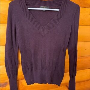 Banana Republic Women's Deep Purple V-Neck Sweater